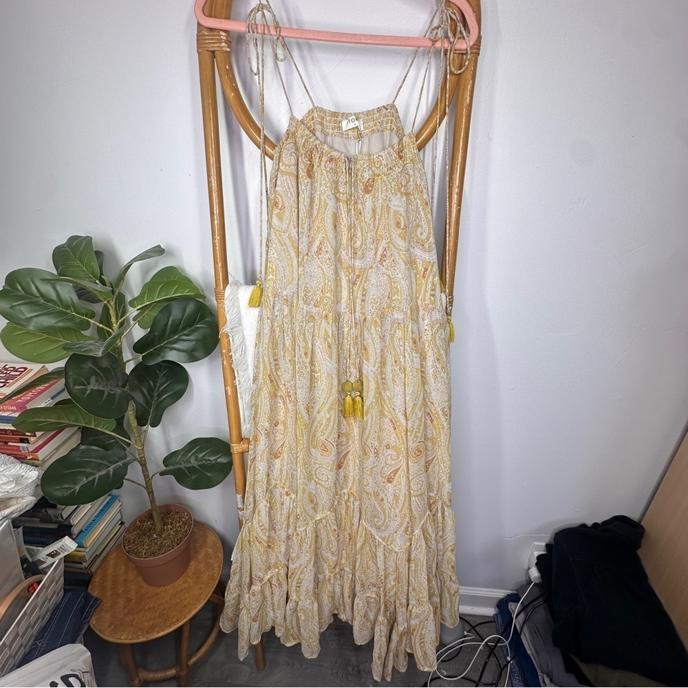 NWT Storia Yellow Boho Paisley sz M